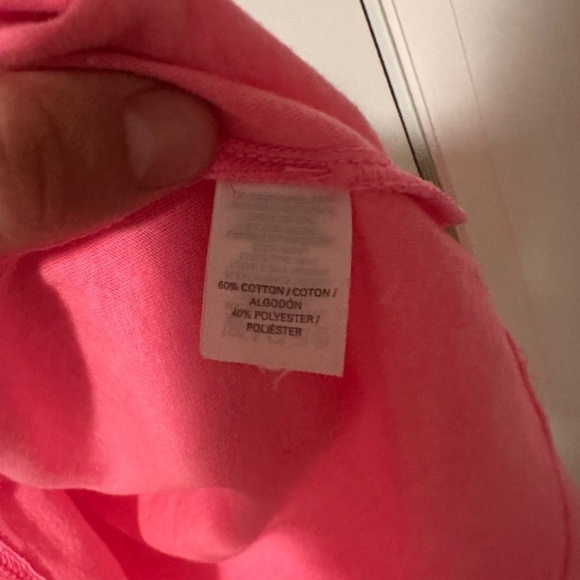 Victoria’s Secret Neon Bright Pink Crew Neck Long T-shirt Size Small - Picture 6 of 8